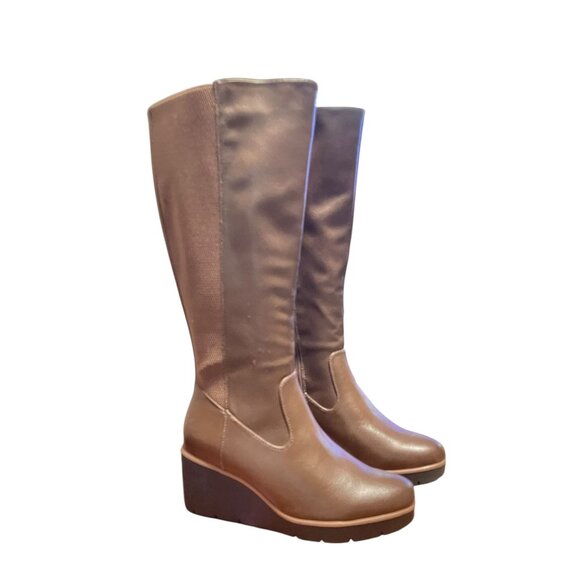Naturalizer Soul Womens Brown Wedge Knee High Boots Size 9.5 Medium - Picture 1 of 11